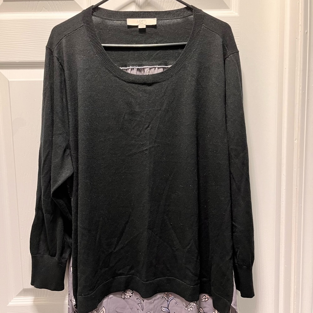 LOFT mixed material sweater - size 20/22